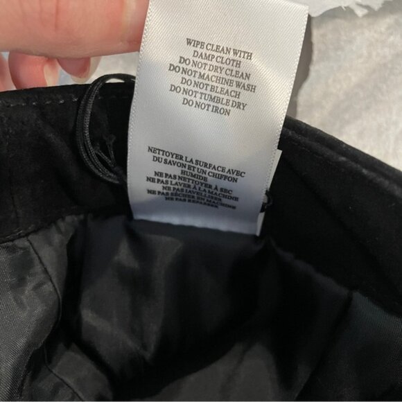 BLANKNYC 100% Suede Leather Fringe Faux Wrap Mini Skirt NWT 26 Black - Picture 8 of 9